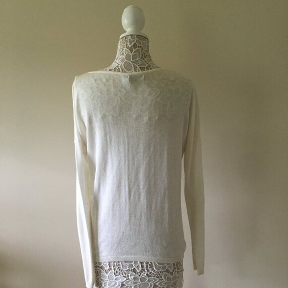 Sailboat Slouch Off Shoulder White Red Sweater - Picture 6 of 6